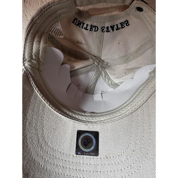 CP00328 Men's USMC Tan Logo Embroidered Ball Cap Adjustable Tan - Picture 8 of 9